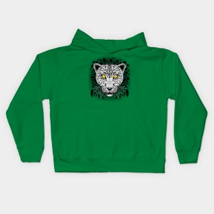 Snow Leopard with Yellow Eyes Kids Hoodie